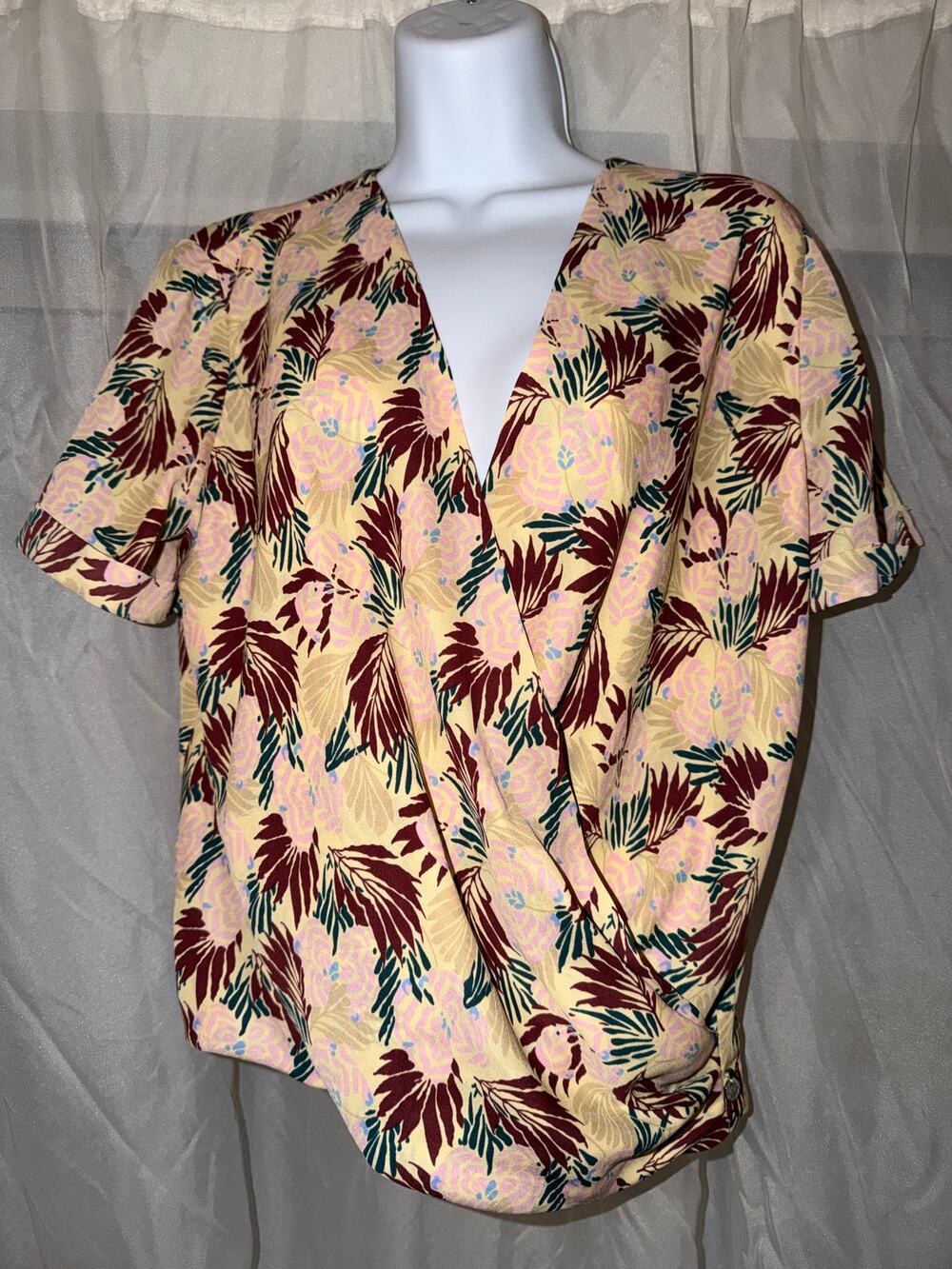Scotch & Soda Maison Scotch Tropical Wrap Blouse Womens 1 Cream Floral